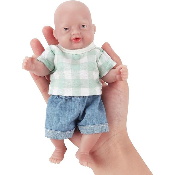 7 inch Mini Full Body Silicone Tiny Miniature Reborn Not Vinyl Baby Dolls - Picture 1 of 6